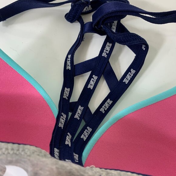 PINK Wear Everywhere Push-up Bra Front Close Bra Aquamarine Size 32D - Picture 5 of 7